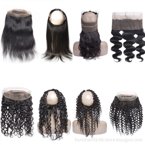 Brazilian 360 Lace Frontal Closure With Bundles Cuticle Aligned Hair 360 Lace Frontal Wig Perruque Lace Frontal 360